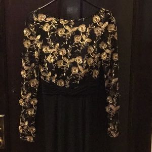 Formal Cachet black & gold gown